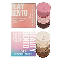 Kaja 3-in-1 Blendable Sculpting Trio - Play Bento 2.5 Dolce Cappuccino + Beauty Bento Collection - Bouncy Eyeshadow Trio 14 Neutral Moment, 0.03 Oz Bundle