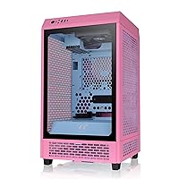Thermaltake Tower 200 Mini-ITX Computer Case; 2x140mm Pre-Installed CT140 Fans; Supports GPU Length Up to 380mm; CA-1X9-00SAWN-00; Bubble Pink; 3 Year Warranty
