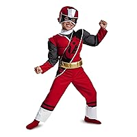 Power Rangers Ninja Steel Toddler Muscle Costume, Red, Large (4-6)