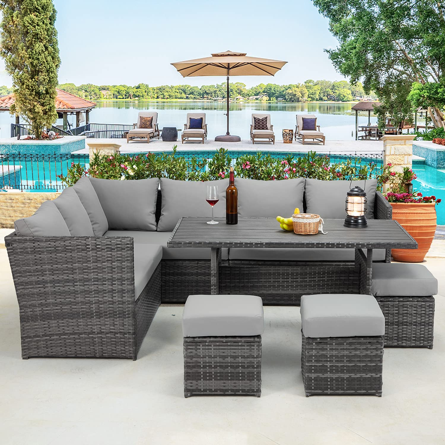 mua u-max 7 pieces outdoor patio furniture set,wicker patio