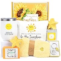 Get Well Soon Gift Baskets for Women, 9pcs Care Package for Women, After Surgery Recovery Gifts for Women, Feel Better Gifts Thinking Of You Gifts - Sending You Sunshine Box for Sick Friend
