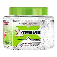 Xtreme Pro-Expert Clear Styling Hair Gel, Alcohol-Free 24-Hours Control With Aloe Vera, 35.27 oz Jar (Pack of 6)