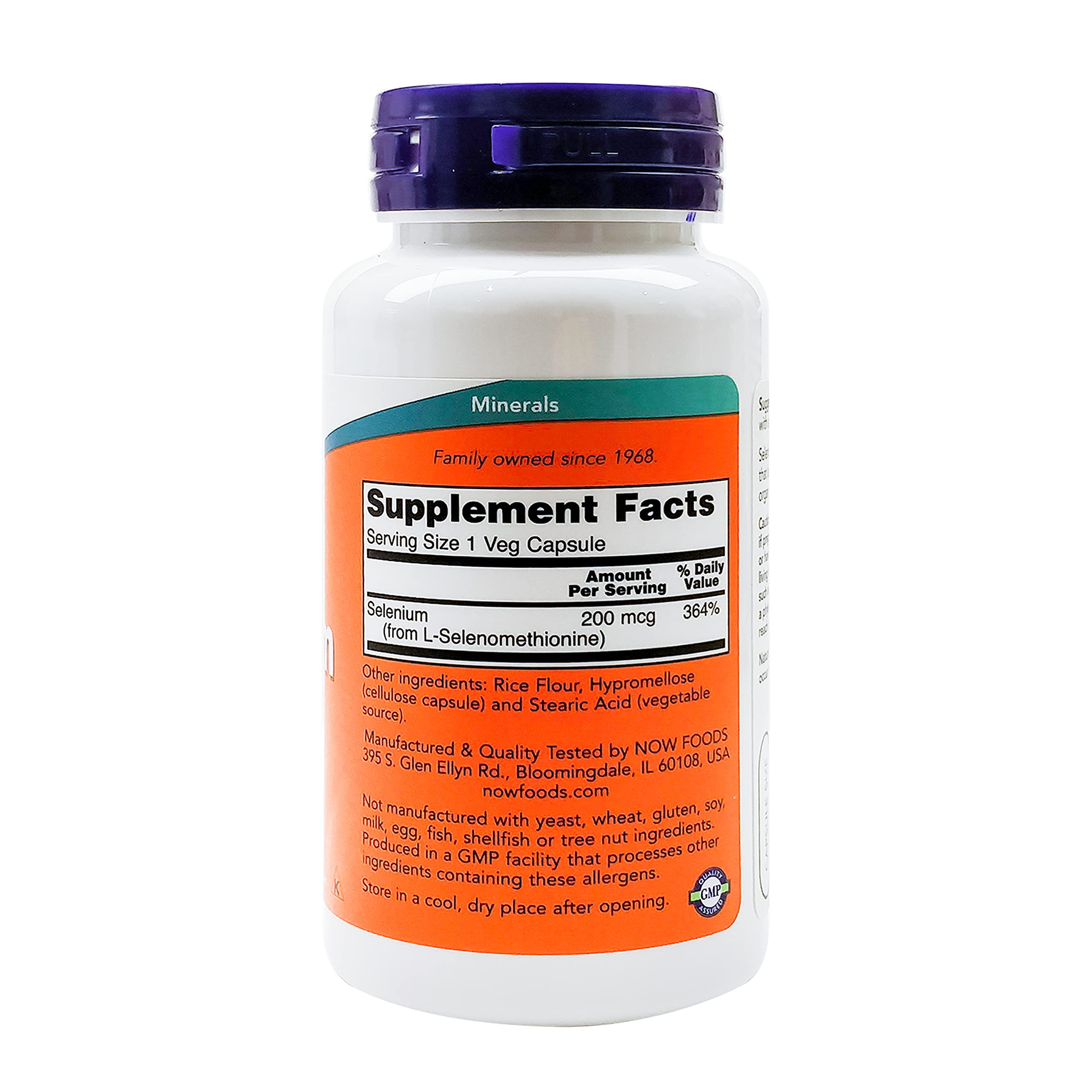 NOW Supplements, Selenium (L-Selenomethionine) 200 mcg, Essential Mineral*, 90 Veg Capsules (Pack of 2)