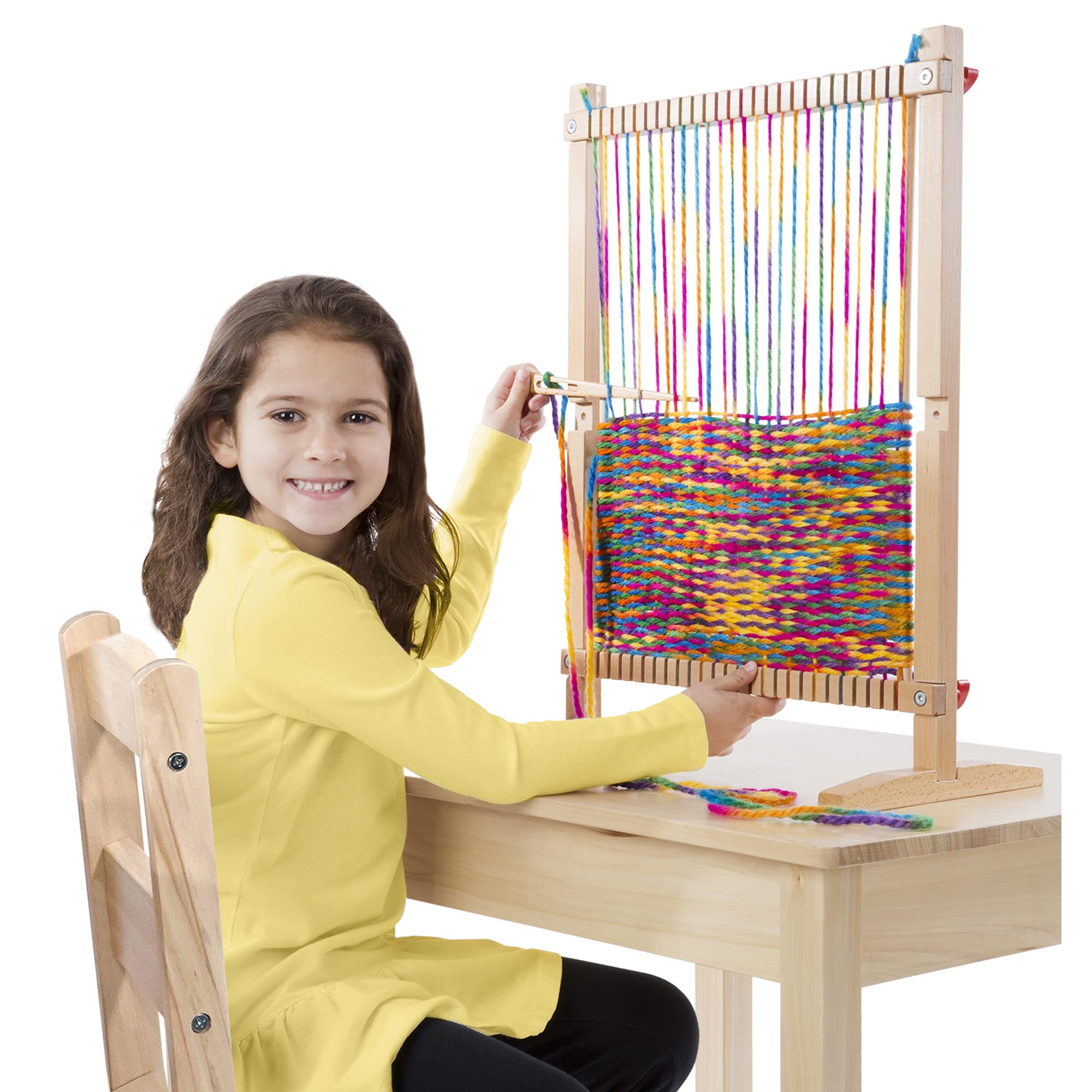 Melissa & Doug Wooden Multi-Craft Weaving Loom (Arts & Crafts, Extra-Large Frame, Frustration-Free Packaging)