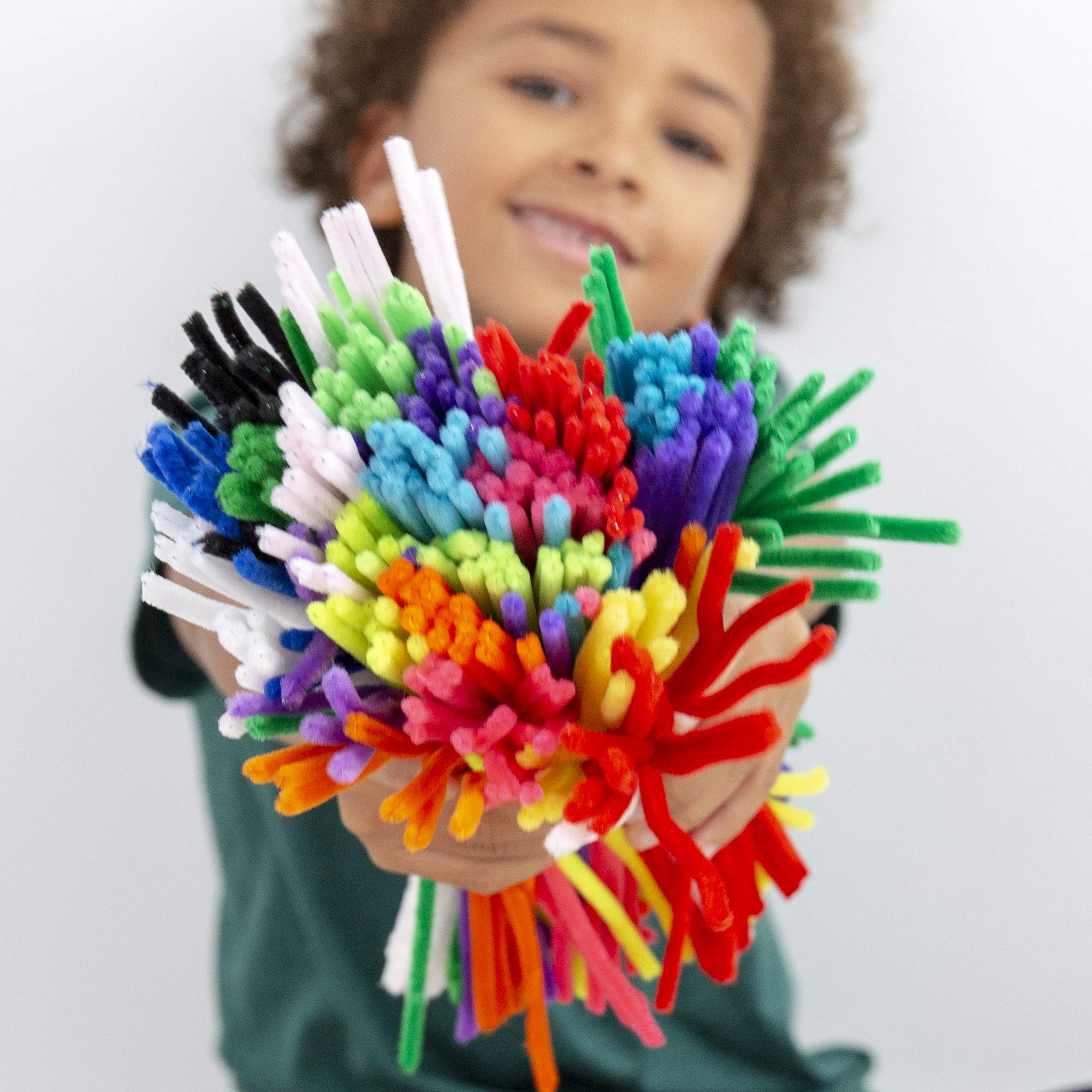 Horizon Group USA 200 Neon Fuzzy Sticks, Value Pack of Pipe Cleaners in 6 Colors, 12 Inches, Chenille Stems, Bendy Sticks, Great for DIY Arts & Crafts Projects, Classrooms & Craft Rooms