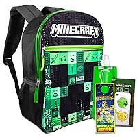 Think Green Fun Pixel Gamer Drawstring Backpack Mining Craft Video Game Durable Sports Bag, 13x15 Inches