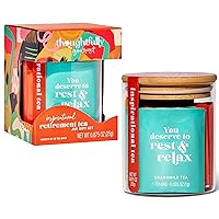 Gourmet, Inspirational Retirement Tea Gift Set, Includes Glass Storage Jar and 5 Flavors of Tea with Inspirational Quotes, Set of 25