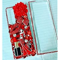 Full Diamonds Designed for Samsung Galaxy Z Fold 4 5G Case with 2PCS Soft Screen Protector, Girly Bling Hard Protective Phone Case Beauty Shiny Sparkly Cover for Women (Red Girl)