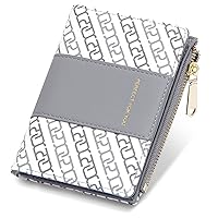 Small Wallet for Women Bifold Leather Coin Purse Card Holder Wallet with Zipper Coin Pocket ID Window