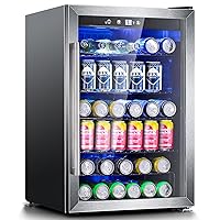 Antarctic Star Beverage Refrigerator,145 Can Mini Fridge,Freestanding wine cooler for Soda Beer or Wine,Glass Door, Small Drink Dispenser Machine, Touch Screen for Home Office or Bar, 4.5cu.ft.…