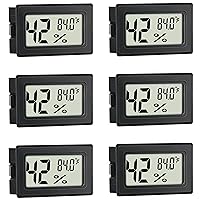 Mini Hygrometer Indoor Humidity Meter Hygrometer Thermometers 6 Pack Humidity Meters Gauge Hygrometer Mini Digital Thermometer Hygrometer with Fahrenheit (℉) for Humidors, Greenhouse, Garden, Cellar