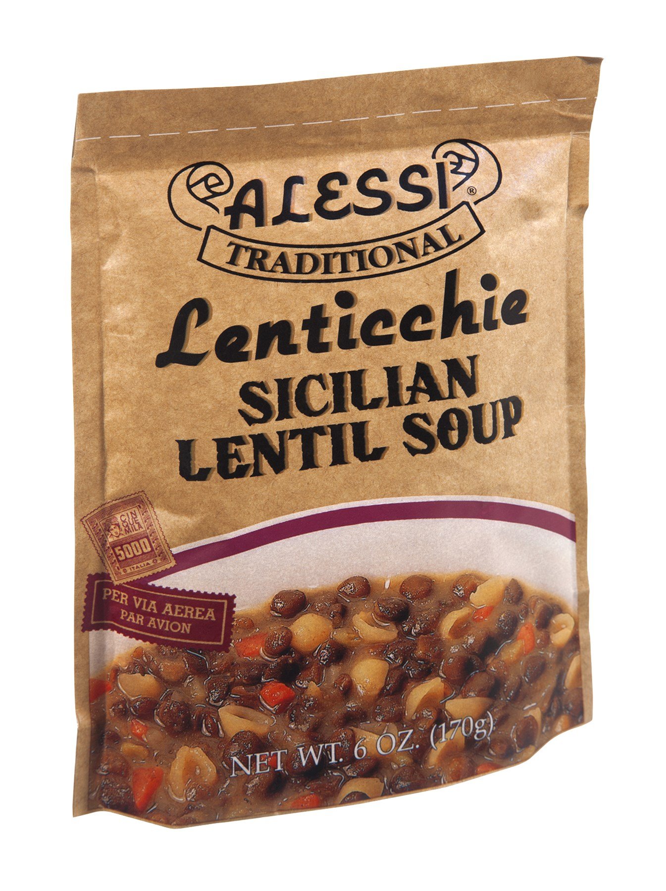 Alessi Sicilian Lentil Soup (Lenticchie) 6 Ounce (Pack of 18)