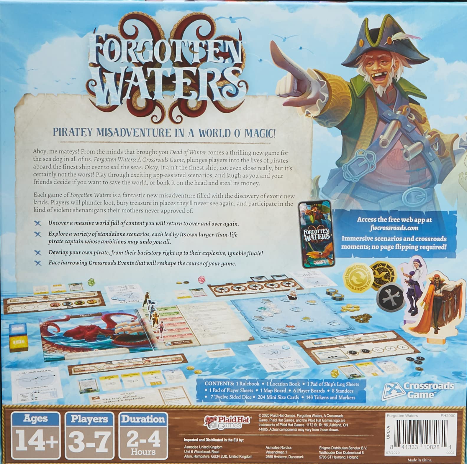 Forgotten Waters Board/ Pirate Adventure/ Cooperative Strategy Game for Adults and Teens | Ages 14+ | 3-7 Players | Average Playtime 2-4 Hours | Made by Plaid Hat Games