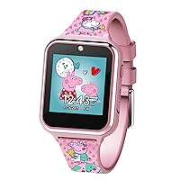 Accutime Kids Peppa Pig Baby Pink Educational Learning Smart Watch Toy with Multicolor Graphic Strap for Girls, Boys, Toddlers - Selfie Cam, Learning Games, Alarm, Calculator (Model: PPG4086AZ)