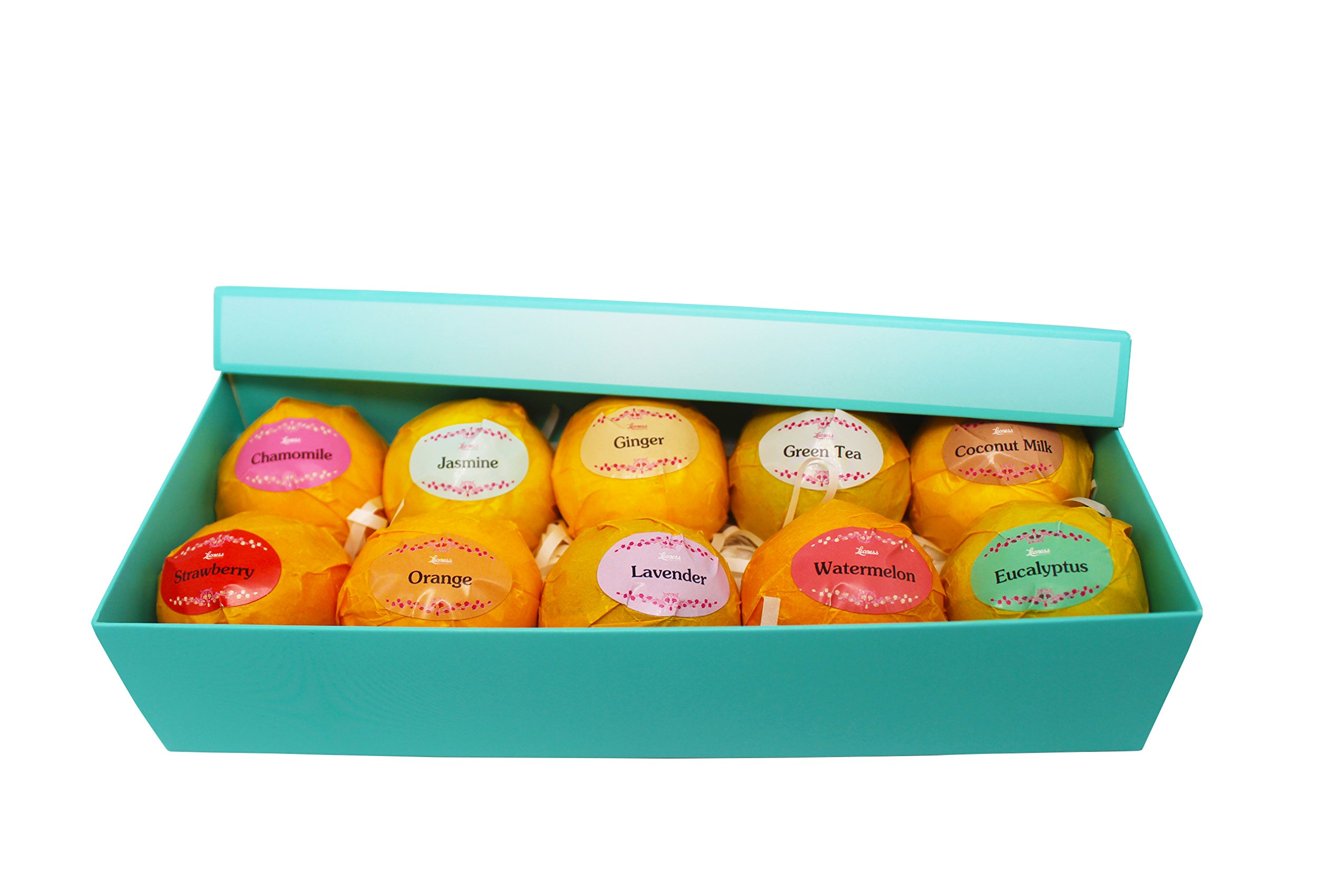 Bath Bombs Gift Set – 10 Unique Scents – Great Gift idea for Women, Mom, Girls, Teens, Graduation, Valentines Day, and Birthdays – Spa Aromatherapy - Relaxation in a Box