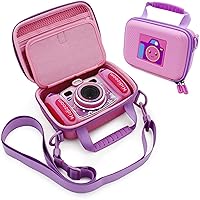 CASEMATIX Pink Camera Case Compatible with VTech KidiZoom Camera - Protective Travel Case with Shoulder Strap Compatible with VTech KidiZoom Duo Selfie Cam, Pix, Twist Connect and More!