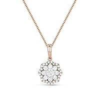 14K Rose Gold .50ct White Diamond Flower