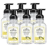 J.R. Watkins Foaming Hand Soap Pump with Dispenser, Moisturizing All Natural Hand Soap Foam, Alcohol-Free Hand Wash, Cruelty-Free, USA Made, Use as Kitchen or Bathroom Soap, Lemon, 9 fl oz, 6 Pack