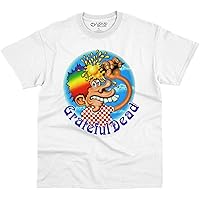 Liquid Blue Unisex-Adult Standard Grateful Dead Ice Cream Cone Kid White T-Shirt