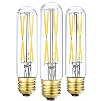 XININSUN T10 Led Bulb, 8W Dimmable Led Tubular Bulbs, 75-100 Watt Equivalent,4000K Daylight, 850lm, Clear Glass, E26 Base Lamp Bulb, for Cabinet Display Cabinet etc,No Flicker,3 Pack.