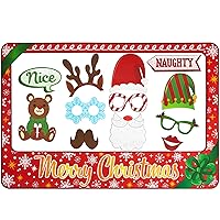 JOYIN Christmas Photobooth Prop with Frame Including Glasses, Mustache, Deer and More Designs for Christmas Party Favor Supply Decoration