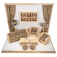 10 Piece Jewelry Display Set Living Room Themed display for Rings Bracelets, and Earrings.