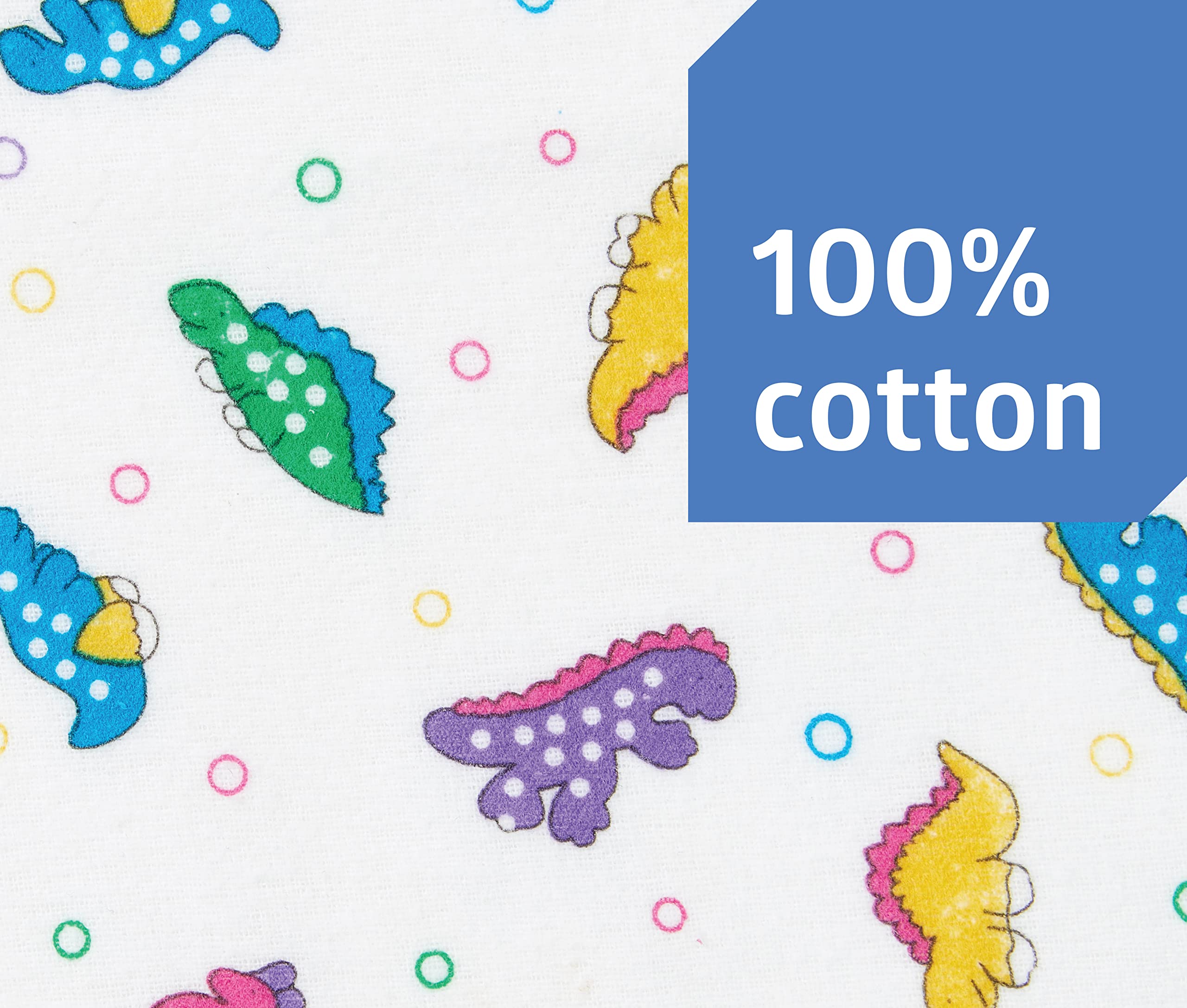 Medline Dinosaur Print Baby Blanket, Classic Design,100% Cotton, Soft, Cuddly, Swaddling, 30