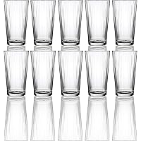 Circleware Hill Street Huge Set of 10 Highball Tumbler Drinking Glasses, 15.75 oz, Heavy Base Ice Tea Beverage Cups Glassware for Water, Beer, Juice, Bar, Farmhouse Decor Gifts, 10pc