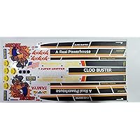 Generic Tamiya Clod Buster Decal Sticker Sheet Reproduction -1/10 Scale on Clear Vinyl R/C Model Decal Sticker Sheet Radio Control Lexan Body - Decorate Your R/c Trucks