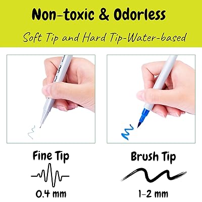  Mr. Pen- Dual Tip Brush Pens, 12 Colors, Art Markers