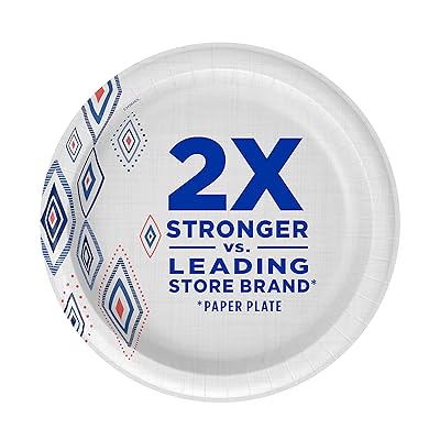 Dixie Paper Plates, 10 1/16 inch, Dinner Size Printed Disposable Plate, 44  Count (Pack of 5) , Packaging and Design May Vary