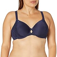 Elomi Women's Charley Bandless Spacer T-Shirt Bra: Floral Lace, Breathable Spacer Fabric, Diamond Mesh Detail. DD+ Bras