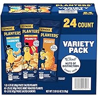 Peanuts & Cashews Variety Pack, 40.5 oz, Includes 6 packages Honey Roasted Peanuts (1.75 oz each), 12 packages Salted Peanuts (1.75 oz each), and 6 packages Salted Cashews (1.5 oz each)