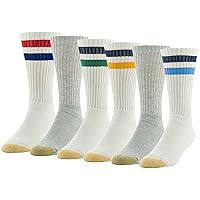 GOLDTOE Men's Sport 656 Cotton Crew Socks 6 Pack