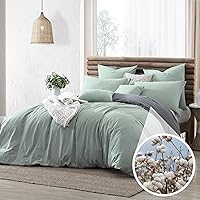 Swift Home Valatie 100% Cotton Garment Washed & Dyed Reversible Bedding Duvet Cover Set, All Season & Breathable, Oeko-TEX Certified – Lavender/White, Twin/Twin XL (Comforter NOT Included)