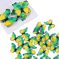 48Pcs Edible Wafer Paper Butterflies Cupcake Topper Cake Decorations,Glutinous Edible Rice Paper Paper Cake Dessert Toppers Party Cake Decorations for Birthday Party,Baby Shower,Wedding