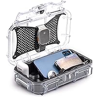 56 Waterproof Dry Box Protective Case - Travel Safe/Mil Spec/USA Made - for Tackle Organization of Cameras, Phones, Camping, Fishing, Hiking, EDC, Water Sports, Knives (Clear)