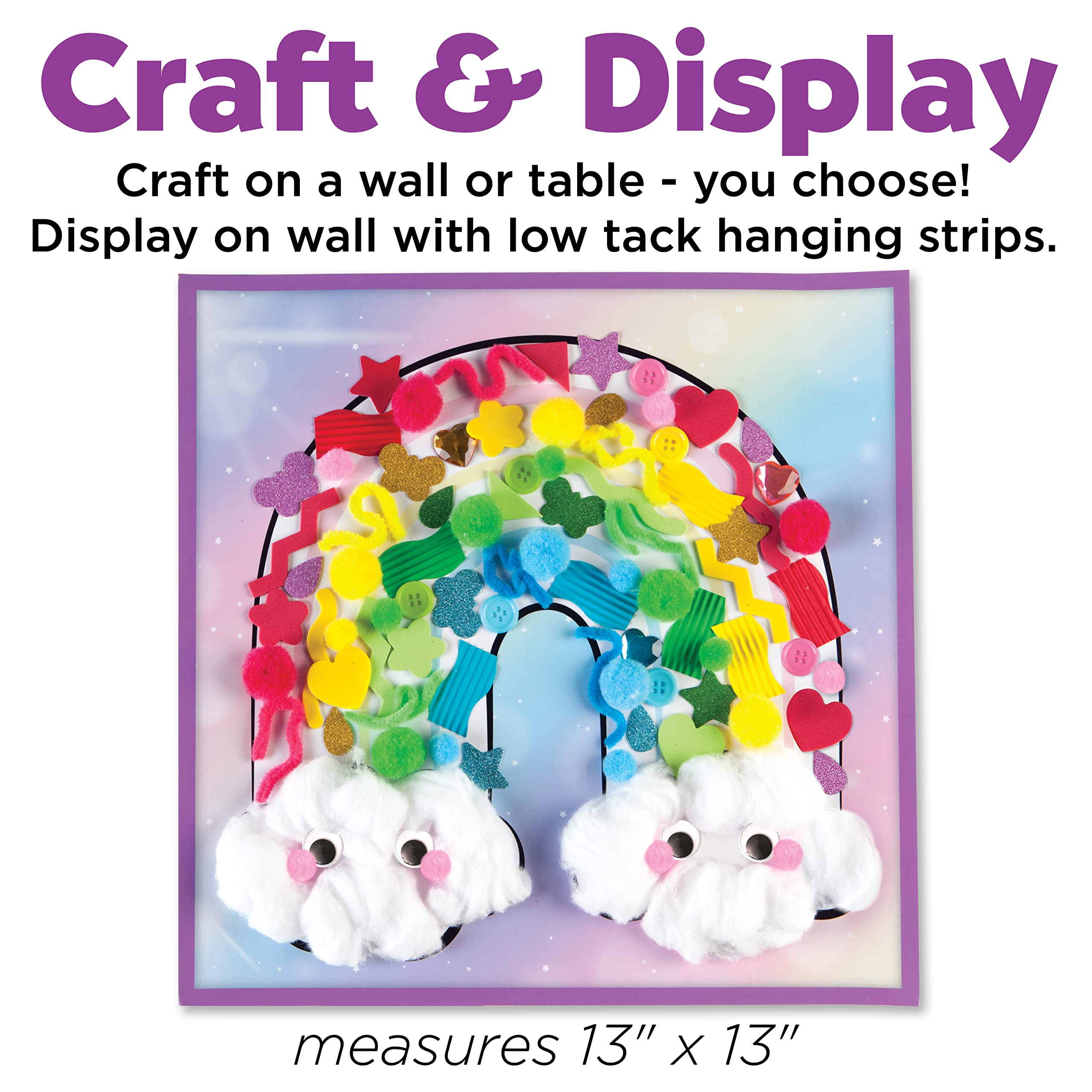Creativity for Kids Sticky Wall Art: Rainbow - Easter Gifts for Toddlers, Sensory Toys for Toddlers 3-4+, Preschool Learning Toys