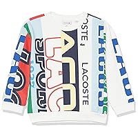 Lacoste Girls' Long Sleeve Multi-Logo Crewneck Sweatshirt