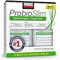 ProbioSlim Probiotic Supplement for Women and Men with Probiotics and Green Tea Extract, Reduce Gas, Bloating, Constipation, Support Digestive and Gut Health, 120 Capsules (Twin Pack)