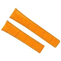 Ewatchparts 19MM LEATHER BAND STRAP DEPLOYMENT CLASP COMPATIBLE WITH TAG HEUER WV2116 ORANGE 3T FC5014