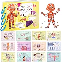 Human Body Anatomy Book Montessori Busy Book for Kids Educational Toys for Toddlers 5-7 Preshool Kindergarten Learning Activities Gifts for Girls Boys 4 5 6 7 8 Years