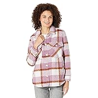 [BLANKNYC] Womens Luxury Clothing Plaid Shirt Jacket, Stylish Shacket & Trendy Coat, Voyager, X-Small