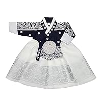 Korean Traditional Hanbok Babies Girls Dress First Birthday Party DOLBOK 1-15 Ages Silver Print MYG102