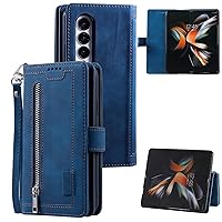 Mobile Cover, Compatible with Samsung Galaxy Z Fold 3 Wallet Case, Compatible with Samsung Galaxy Z Fold 3 Case Multi-Card Zipper Wallet Phone Case Leather Folio Flip Wallet Magnetic Phone Cover Case