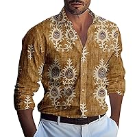 Mens Long Sleeve Shirts Graphic Mens Tshirts Cotton Cool T Shirts Men Clothes Fashion 2023 Mens Polo Shirts Short Sleeve Y2k Shirt Tshirts Shirts for Men Graphic Funny Mens Tops(3-Orange,4X-Large
