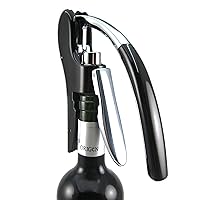 KAYCROWN Professional Zinc Alloy Power Wine Opener Octopus Premium Lever Corkscrew With Built-in Foil Cutter Waiter Bottle Openers Kit, Black
