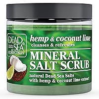 Salt Body Scrub - with Hemp & Coconut Lime - Large 23.28 OZ - Includes Organic Oils and Natural Dead Sea Minerals