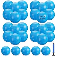 Sumind 40 Pcs Playground Ball 8.5 Inches Inflatable Ball Dodgeball Balls with 1 Hand Pump 4 Pcs Storage Bag PVC Rubber Bouncy Kickball Set for Handball Kids Adults Outdoor Sports School (Blue)