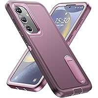 BaHaHoues for Samsung Galaxy S24 Case, Samsung S24 Phone Case with Built in Kickstand, Shockproof/Dustproof/Drop Proof Military Grade Protective Cover for Galaxy S24 6.2 inch (Night Purple/Baby Pink)